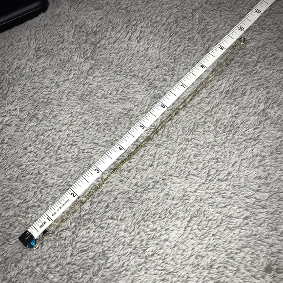 Sterling Silver Necklace with Blue Pendant - Picture 4 of 7